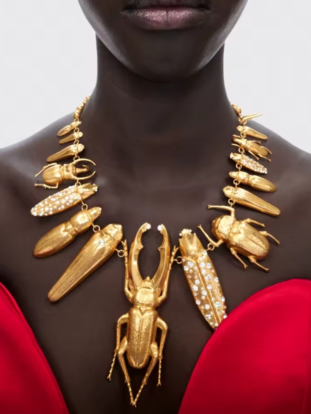 Schiaparelli Inspired Gold Beetle Necklace